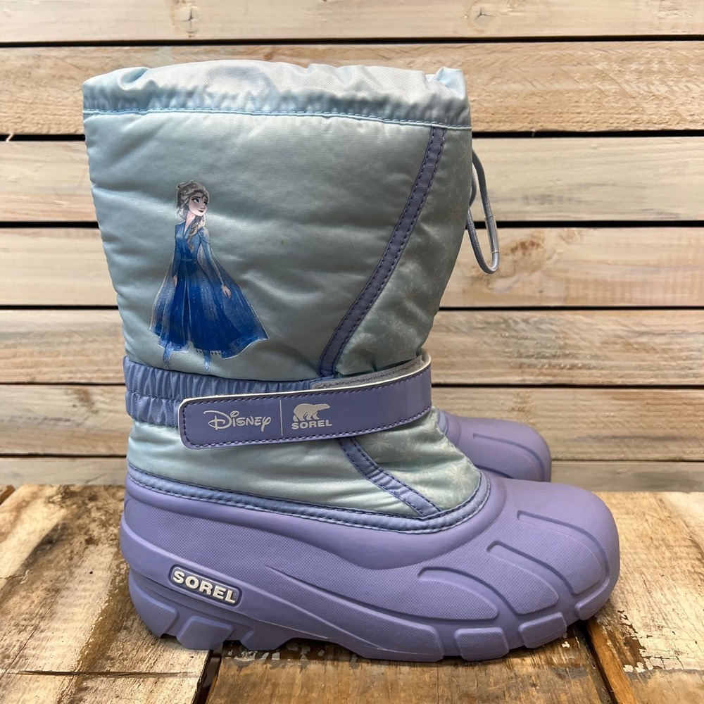 Sorel Disney Frozen Elsa Snow Boots Girls Size 5 Waterproof Winter Kids